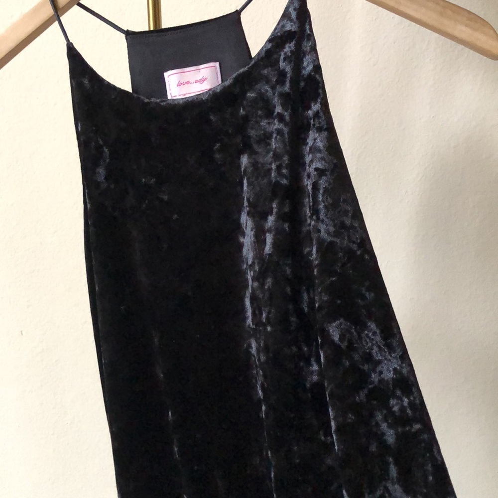 Black Crushed Velvet Dress